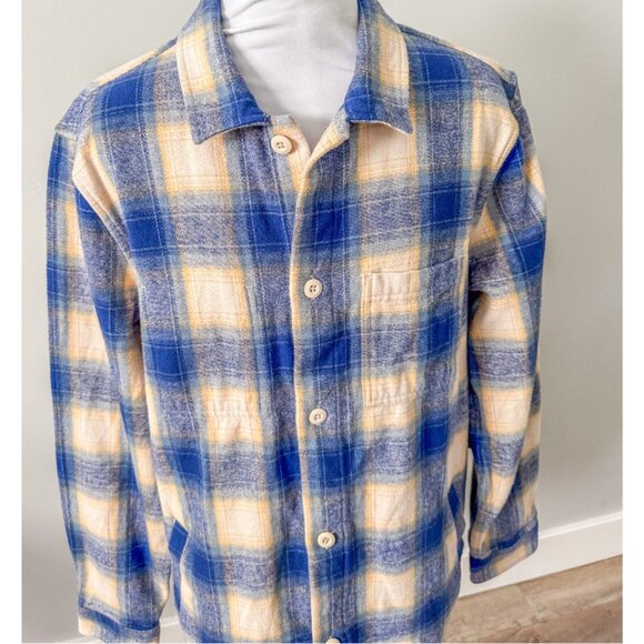 Vans Pemberton Check Flannel Button-Up Shirt Jacket in Blue Depths-Oatmeal - Picture 6 of 15